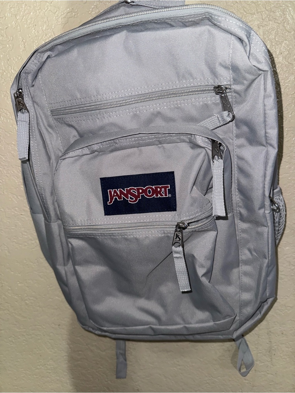 Jansport Light Gray Classic Backpack with Navy Logo
